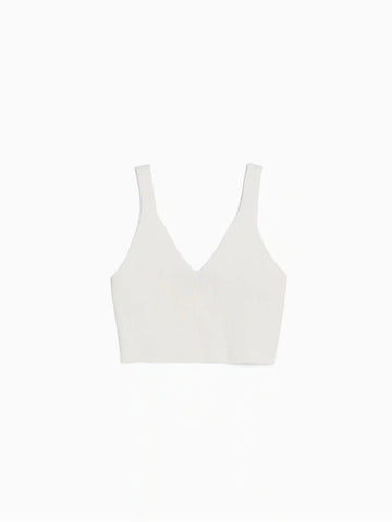 Ribbed knit V-neck top
