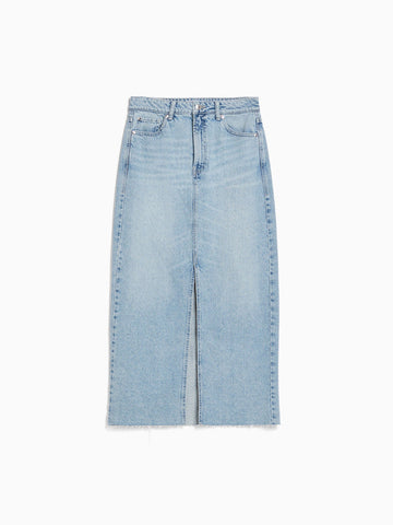 Long denim skirt